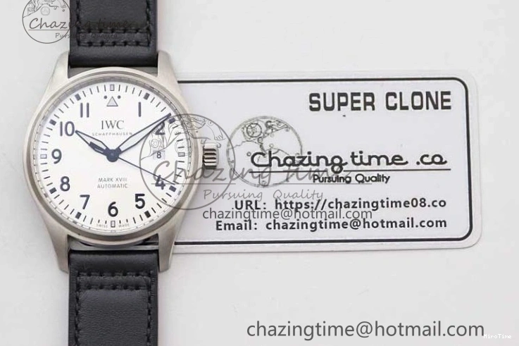 MIROTIME 0503 UrbanStyle Mark XVIII IW327012 SS M+F 1:1 Best Edition White Dial on Black Leather Strap A 7054